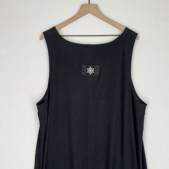 Vtg CJ Banks Dress Womens 18W Plus Black Midi Winter Nature Scene Modest Jumper - Picture 7 of 16